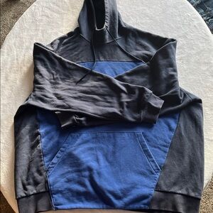 Men's Blue and Black Hoodie